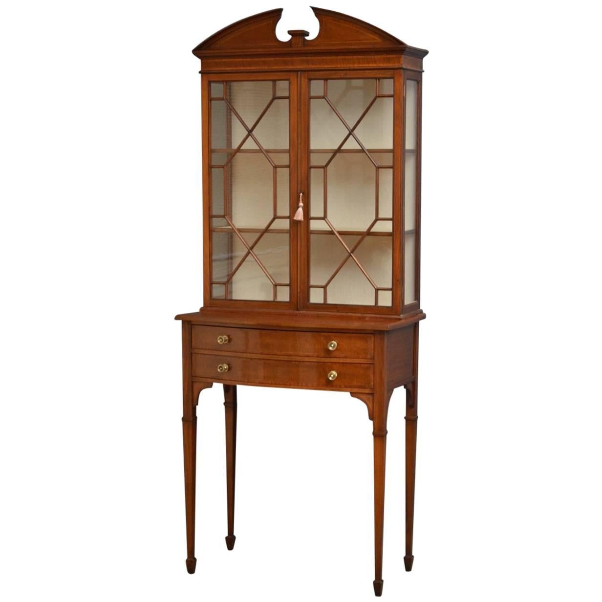 Excellent Edwardian Display Cabinet by Maple & Co