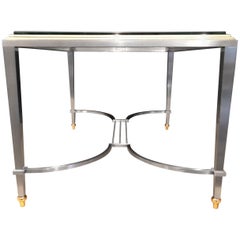 Italian Brass and Steel Coffee Table, 1950s