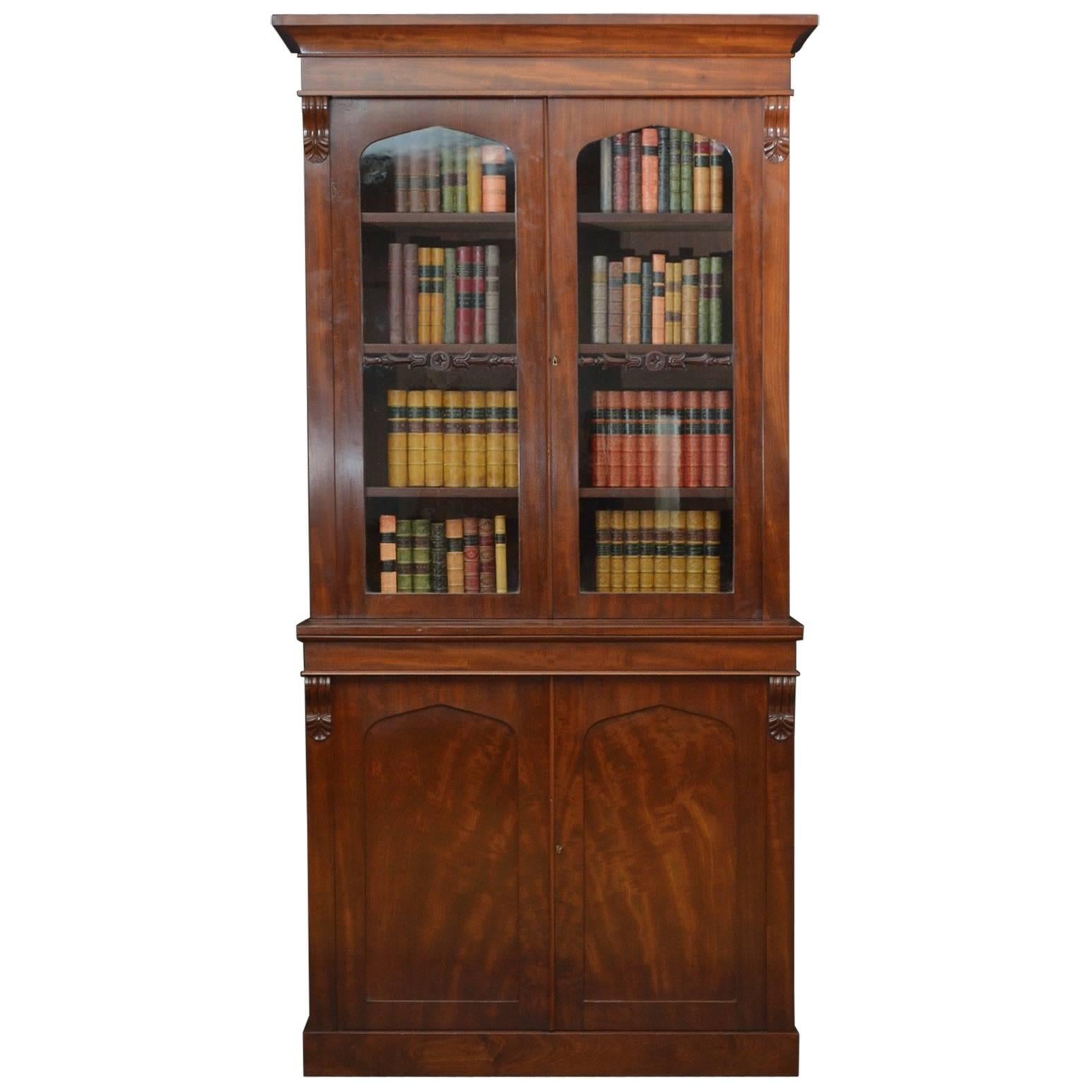 Fine William IV Mahogany Bookcase For Sale