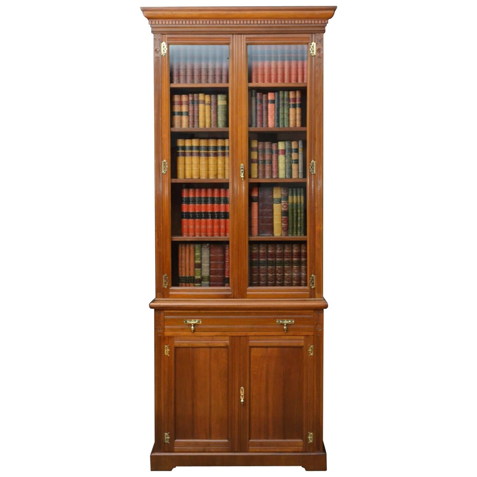 Late Victorian Walnut Bookcase