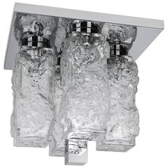 Glass and Chrome Flush Mount, circa 1960 4