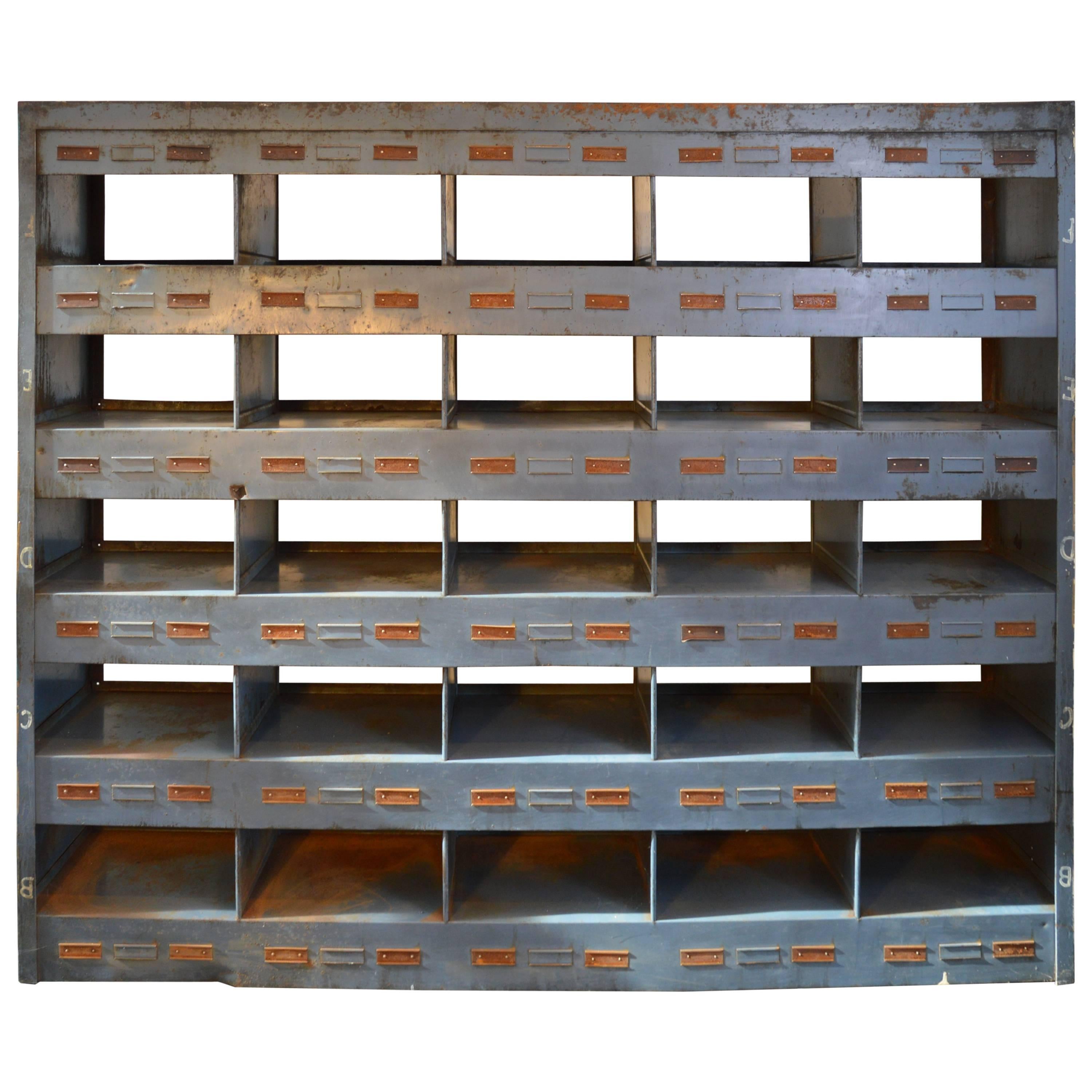 20th Century Industrial Vintage Bookcase One-of-a-Kind For Sale
