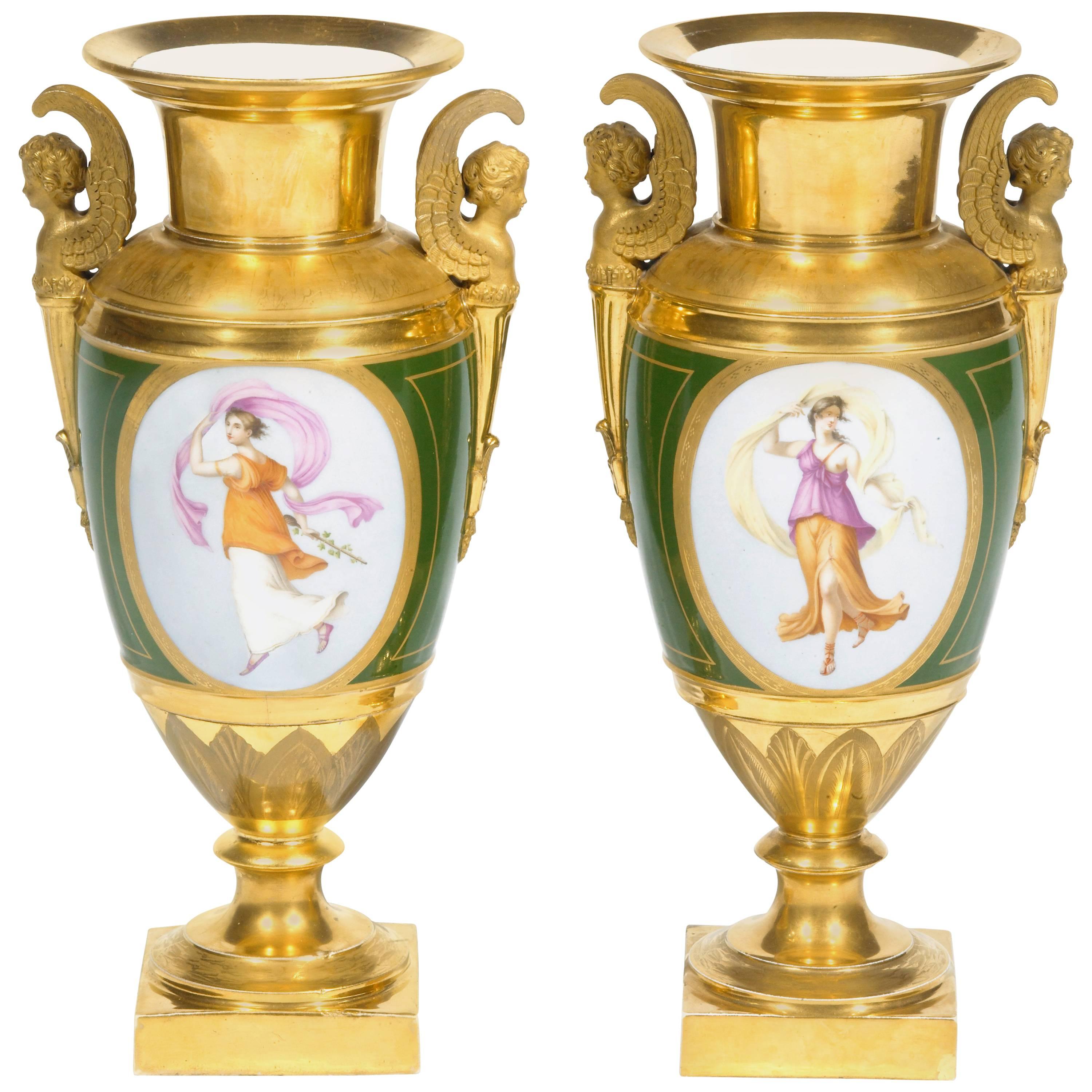 19th Century Pair of Paris Porcelain Vases