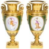 Paire de vases en porcelaine de Paris du 19ème siècle