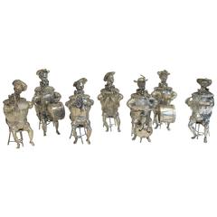Antique Seven-Piece Musician Band in Sterling Silver