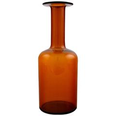Holmegaard Bottle, Otto Brauer, Bottle in Brown