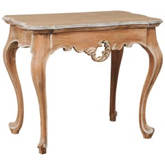 Lovely Brazilian Accent Table of Natural Wood with Painted Trim & Cabriole Legs