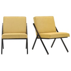 Pair of Rare Mueller Metals Co. X-Base Lounge Chairs