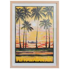 Vintage Fly Hawaiian Air Framed Poster