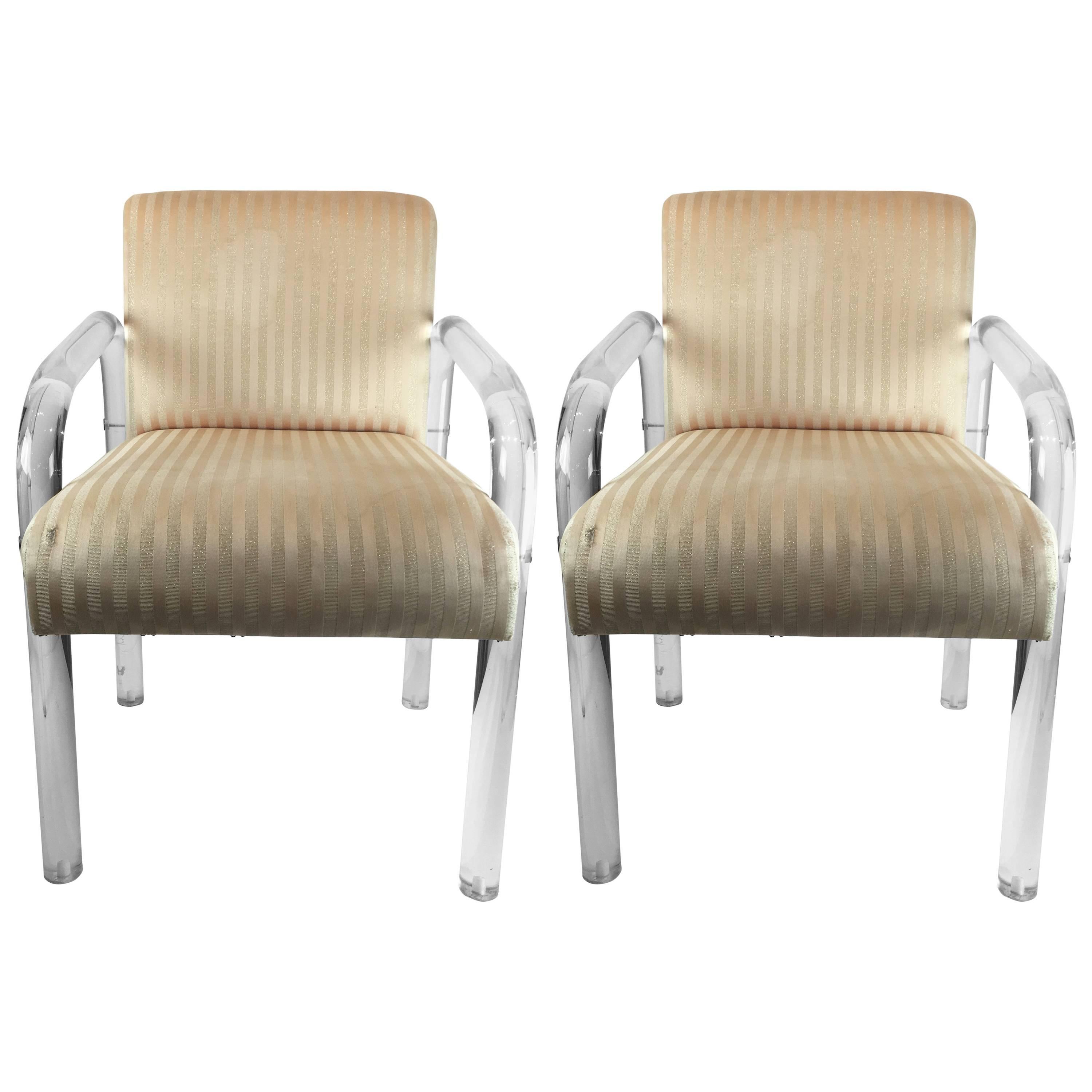 Vintage Pair of Lucite Child Chairs, 1970s