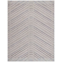 Handwoven Swedish-Inspired Wool Striped Flatweave Rug