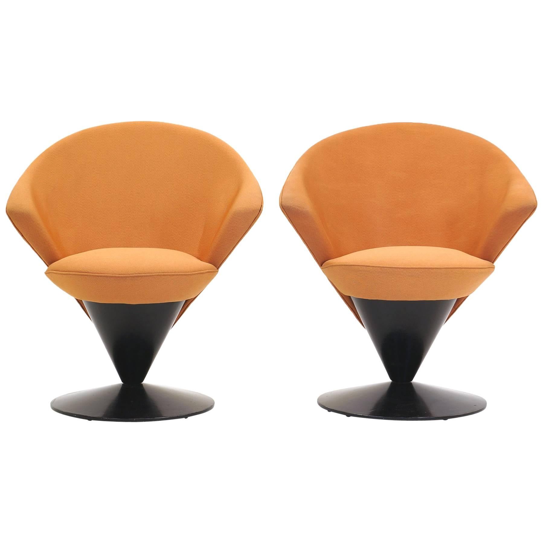 Pair of Adrian Pearsall for Craft Associates Swivel Cone Chairs
