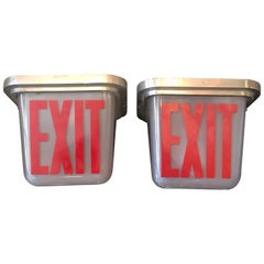 Mid-Century Double Sided Ceiling Flush Mount Exit Sign Lights