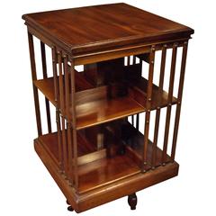 Antique 19th Century Gorgeous Mahogany Revolving Bookcase