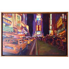 New York City Times Square Taxi Cab Painting Scene Nick Paciorek
