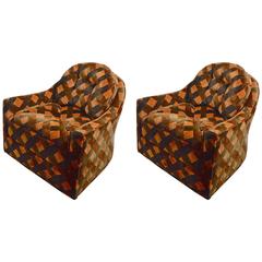 Pair of Swivel Club Chairs after Milo Baughman by Royal Lounge Company