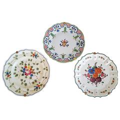 Set of Three Countryside Hand-Painted Decorative Floral Plates 3