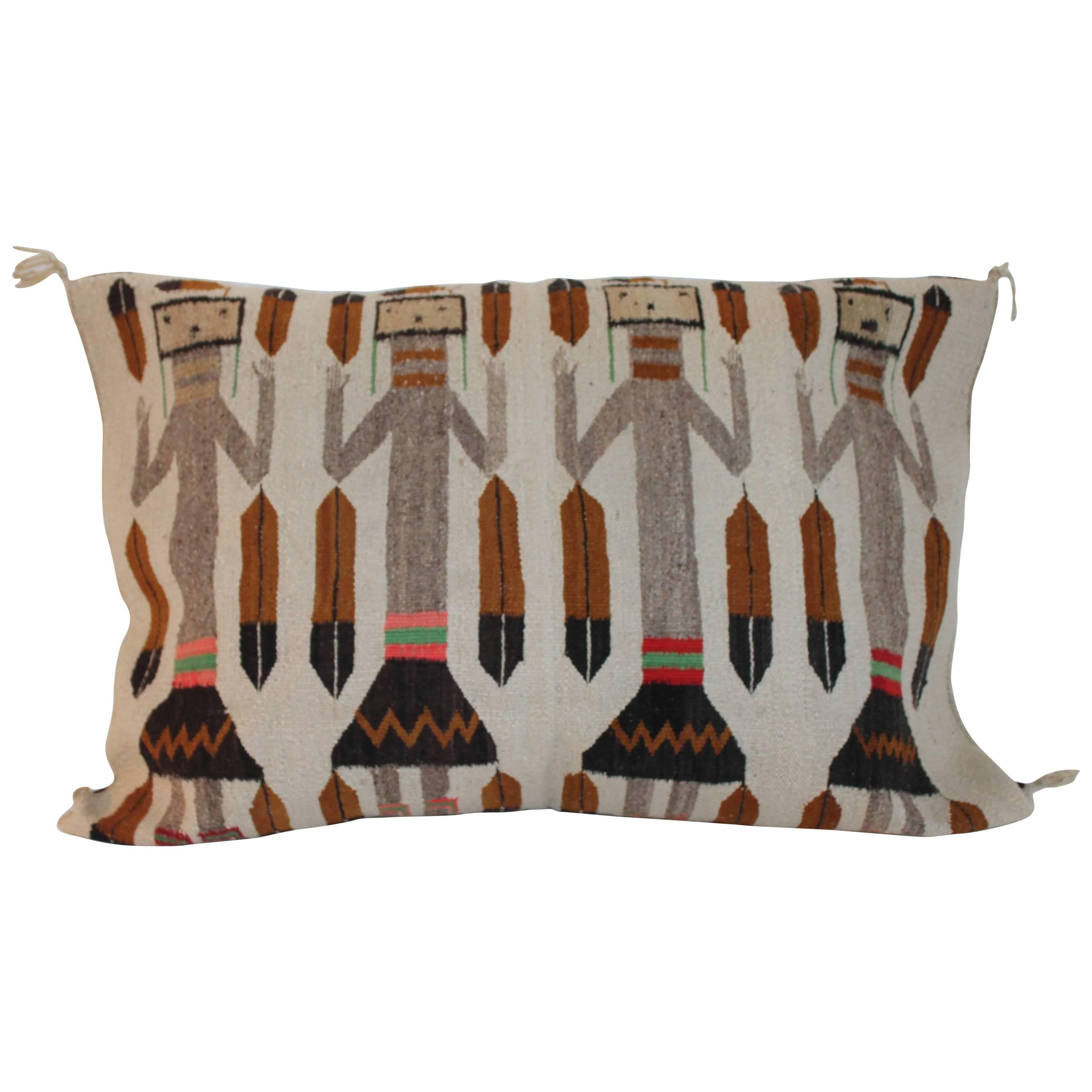 Early and Rare Monumental Yea Navajo Weaving Pillow