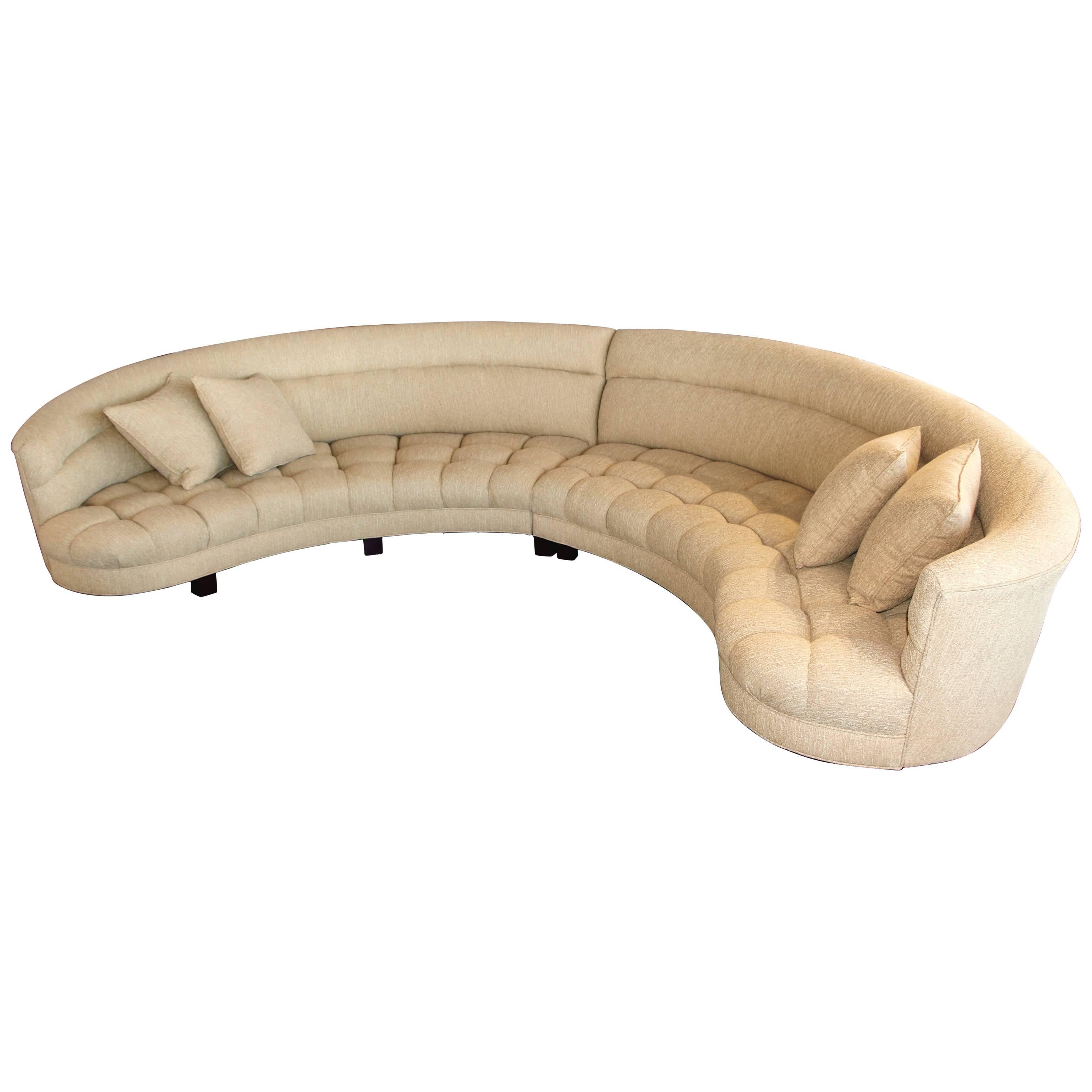 Stunning Tufted Round Sectional Sofa