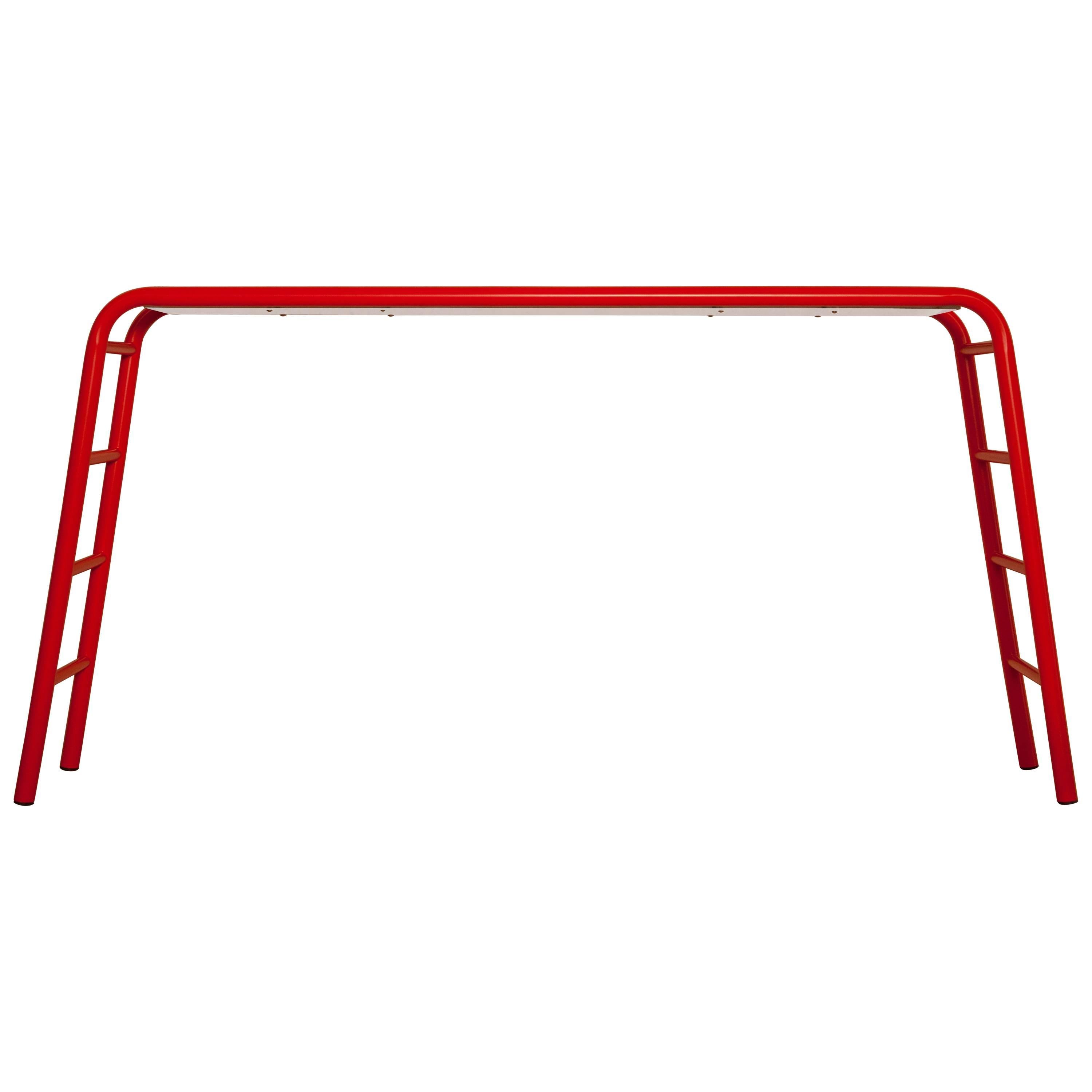 European Modern Steel and Toughened Glass Minimalist Ladder Console from France For Sale
