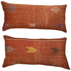 Pair of Moroccan Cactus Silk Pillows