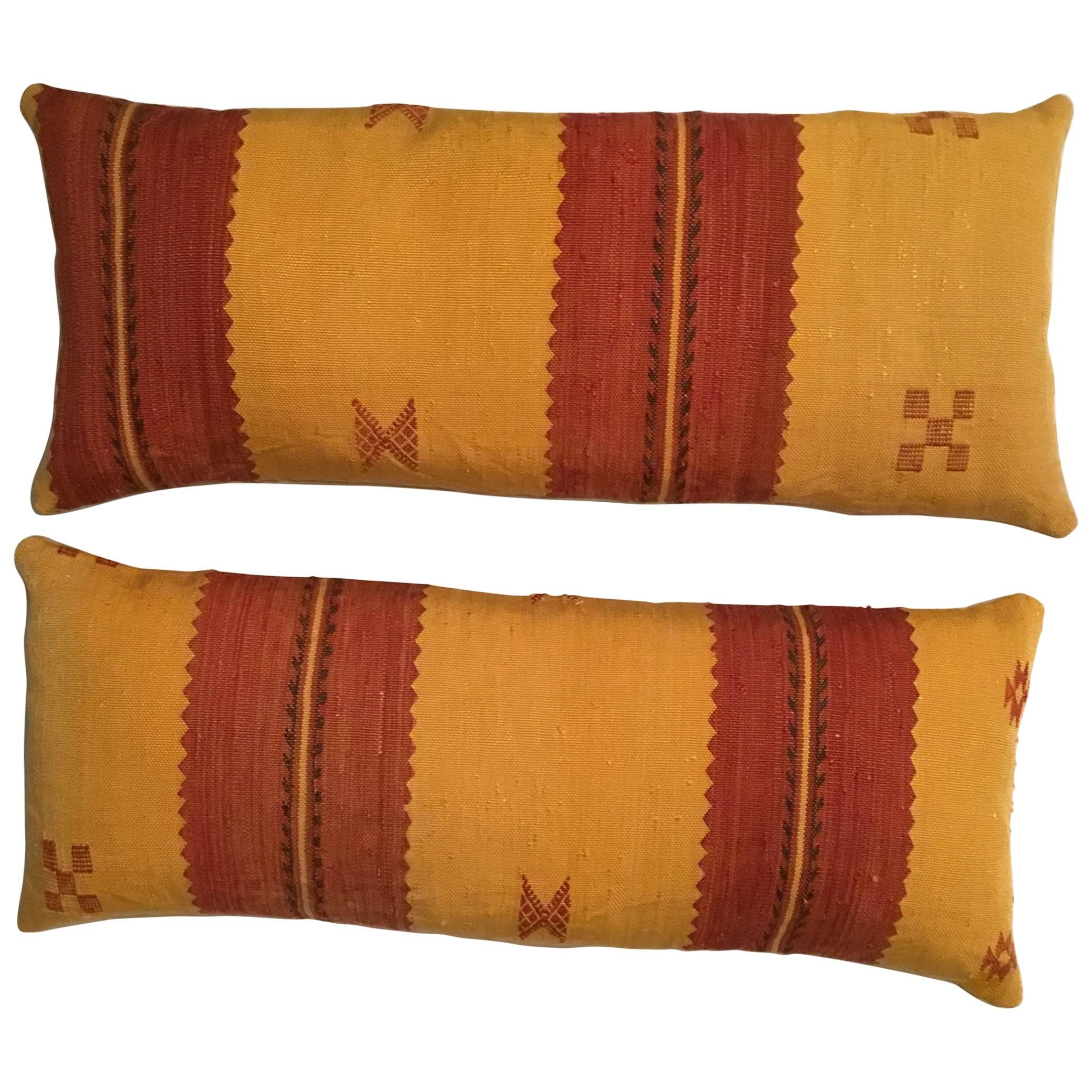 Moroccan Cactus Silk Flat-Weave Pillows