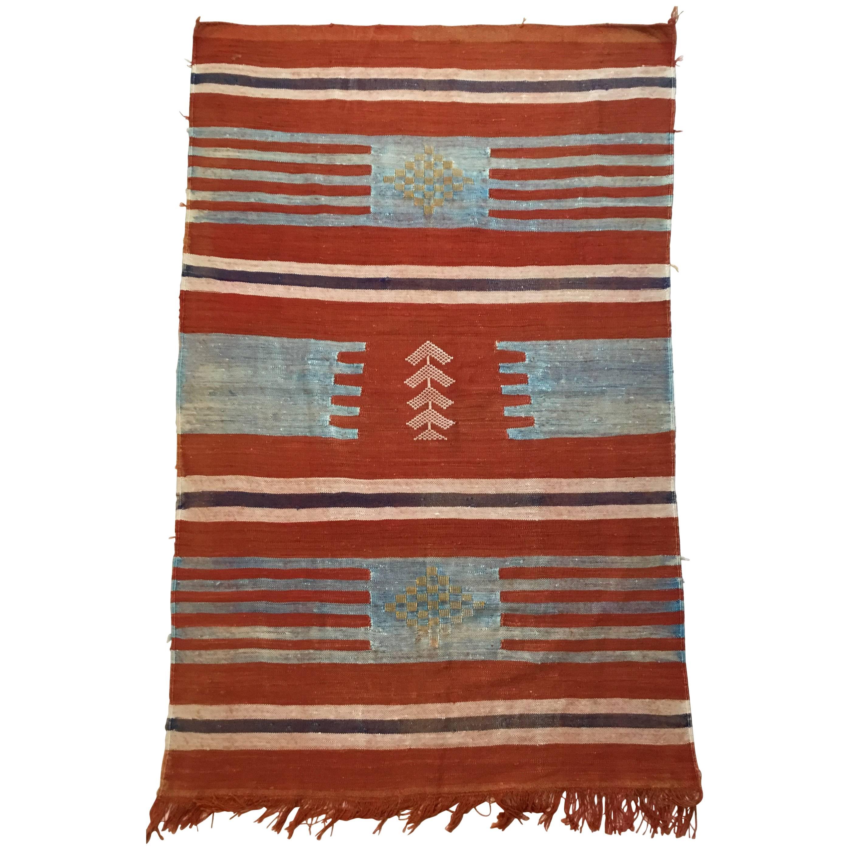 Moroccan Cactus Silk Flat-Weave Kelim Rug