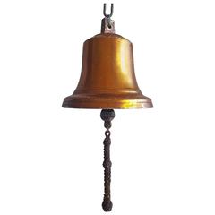 Vintage Large Danish Midcentury Brass Ship's Bell