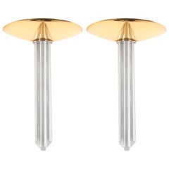 Brass Lucite Large Wall Lamps Style Jean Perzel, France 1970