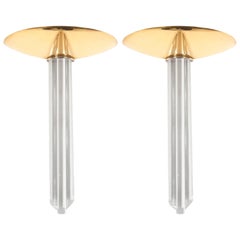 Brass Lucite  Wall Lamps Uplights Style of Jean Perzel, France 1970