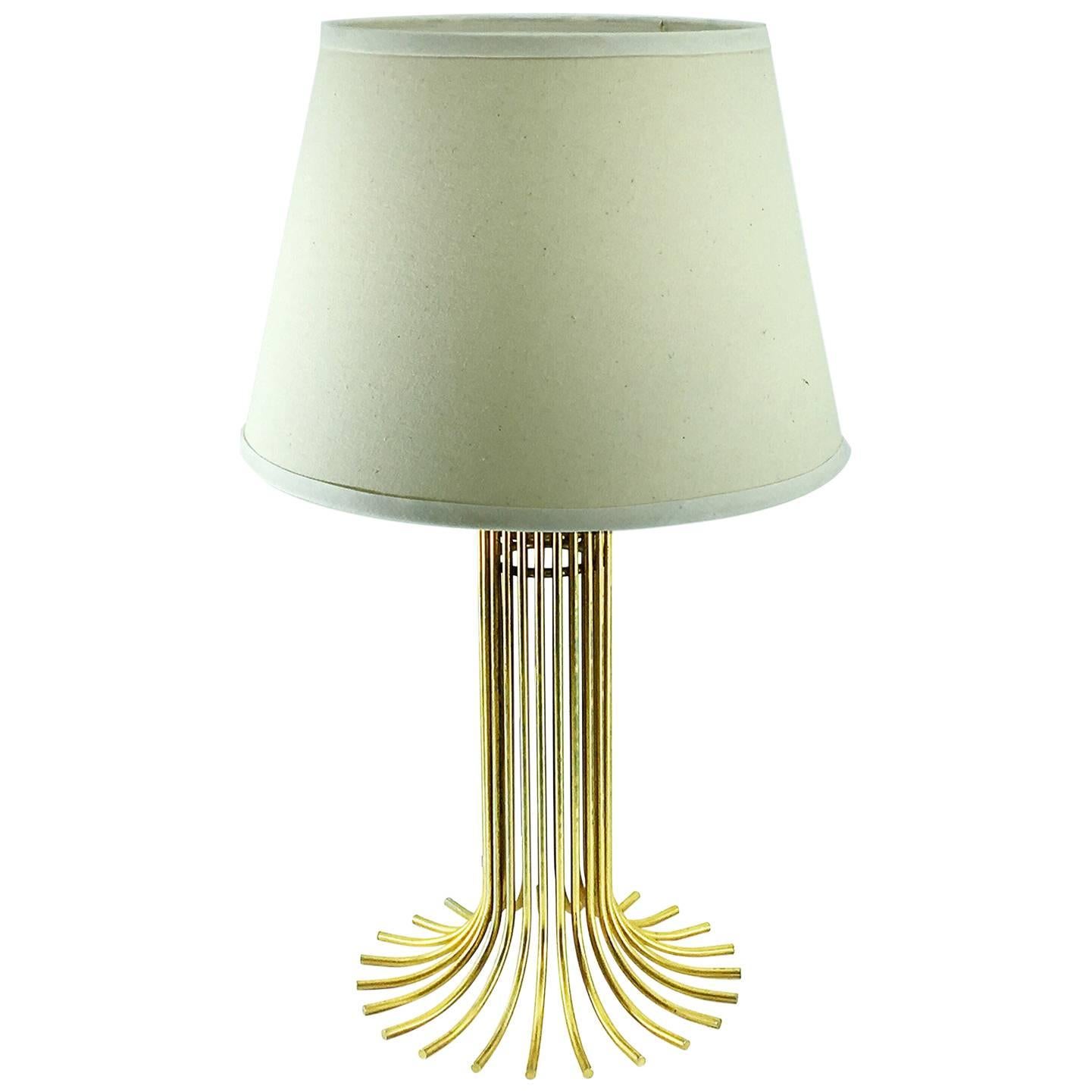 Table Lamp in Gilt Metal, in the Style of Jean Royère