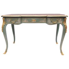 Rare Louis XV Style Celadon Lacquered Desk, circa 1870