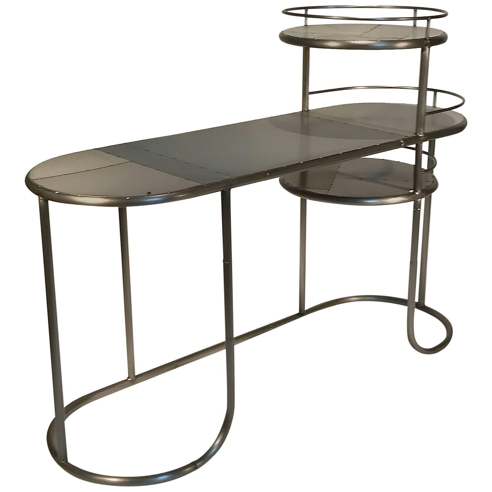 Reclaimed Steel Vintage Industrial Gray Grey Desk