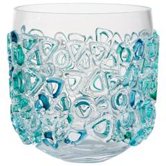 Clear Blown Glass Murano Style Vase by Sabine Lintzen