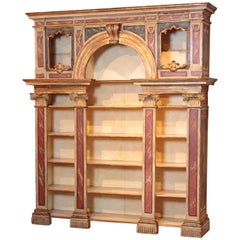 Early 19th Century Italian Neoclassical Bookcase with Faux Marble Painted Finish