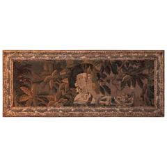 Large 18th Century French Aubusson Tapestry in Antique Painted Frame 9