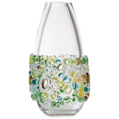Clear Blown Glass Design Vase, Murano Style Glass Vase by Sabine Lintzen
