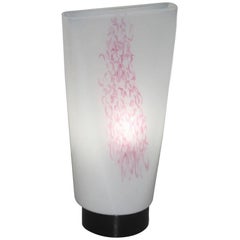 VeArt Murano Glass Italian Design Murano Art, 1970s Table Lamp pink White Color