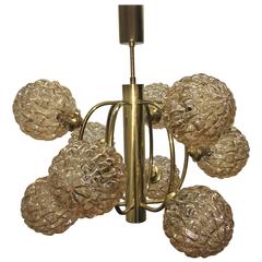 Brass and Glass Nine Ball Sputnik Chandelier 2
