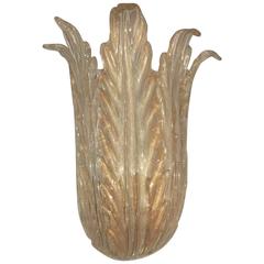 Single Italian Murano Glass Flower Form Wall Sconce Single Italian Murano Glass Flower Form Wall Sconce