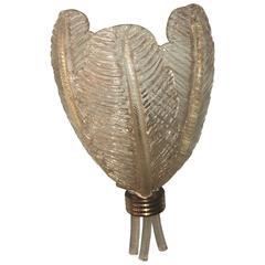 Antique Single Italian Murano Glass Feathers Form Wall Sconce