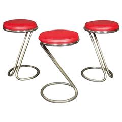 Vintage Classic Set of Z-Stools by Gilbert Rohde, USA, 1930s
