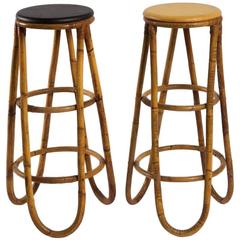 Wonderful Pair of Bamboo Barstools 4