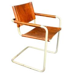 Vintage Mart Stam Leather Cantilever Chair for Vox Interni, Italy 1980 