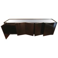 Large Black and Mirror Sideboard, by Marco Zanuso, 1972 5