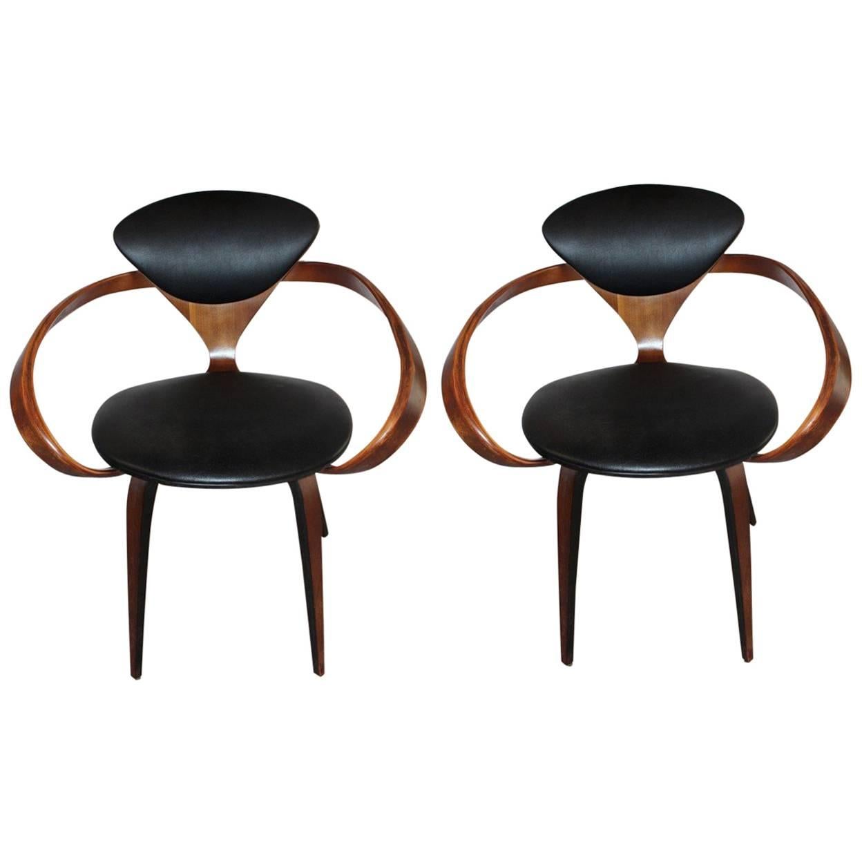 Identical Pair of Norman Cherner, Plycraft Pretzel Armchairs, circa 1963