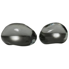 Pair of Solid Glass Stones by Barbini