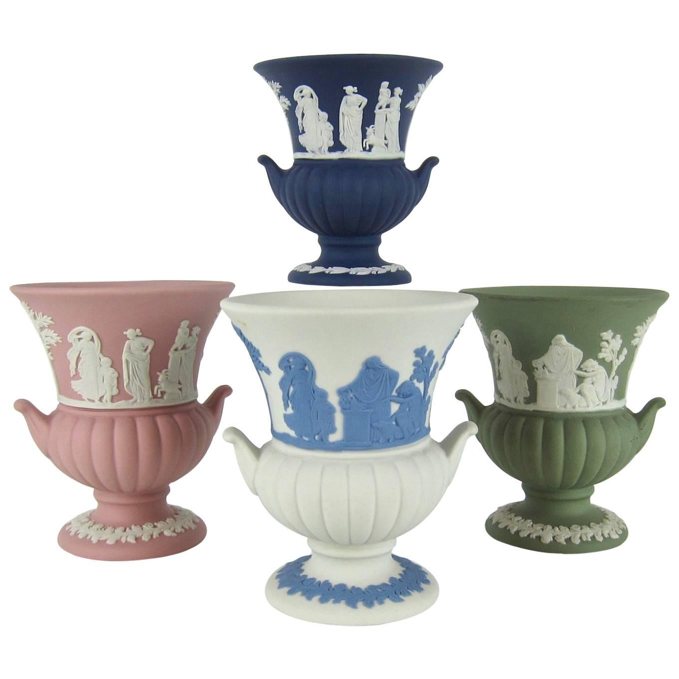 Wedgwood Jasper Ware Vintage Collection of Neoclassical Miniature Urns