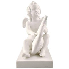 Antique Royal Copenhagen Biscuit Figure. Cupid, Angel