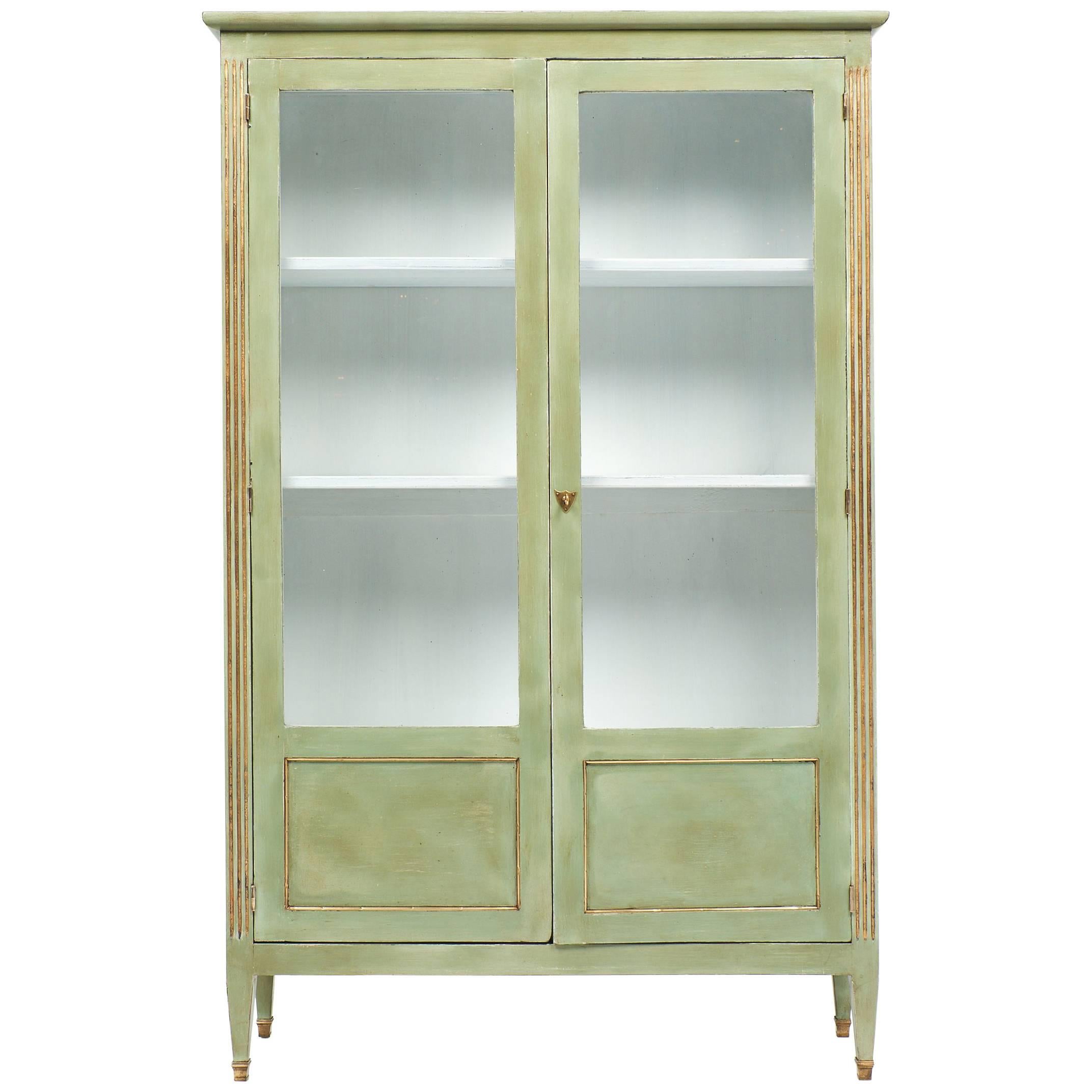 Louis XVI Style Painted Antique French Bookcase
